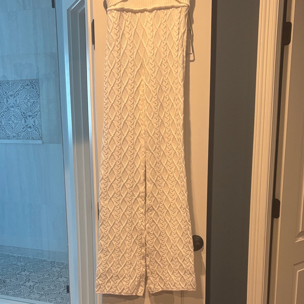 Wide leg SKIMS sweater pants.